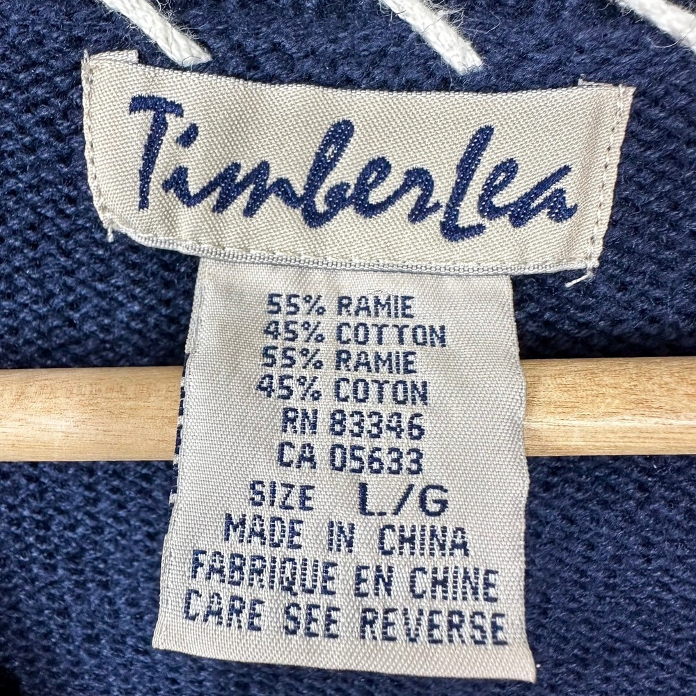 Vintage Cardigan Top Set Womens Size L Navy Blue Nautical Lighthouse Timberlea - Picture 2 of 15